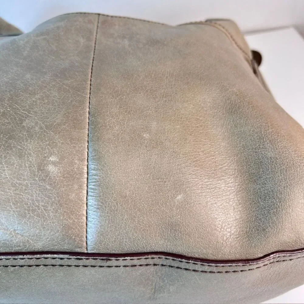 HOBO International Fortune Large Beige Smooth Hide Leather Hobo Shoulder Bag - Picture 7 of 15